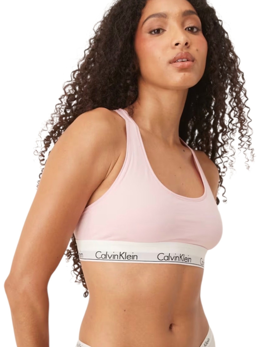 Calvin Klein Light Pink Modern Cotton Unlined Racerback Bralette, Medium